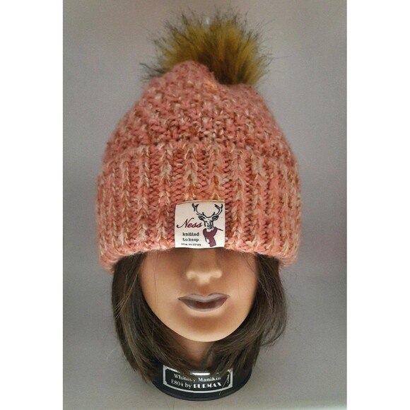 3 Pc Coral Warm Knit Scarf Gloves/ Beanie Pompom Hat / Beanie Pompom Scarf NWOT - Picture 3 of 8